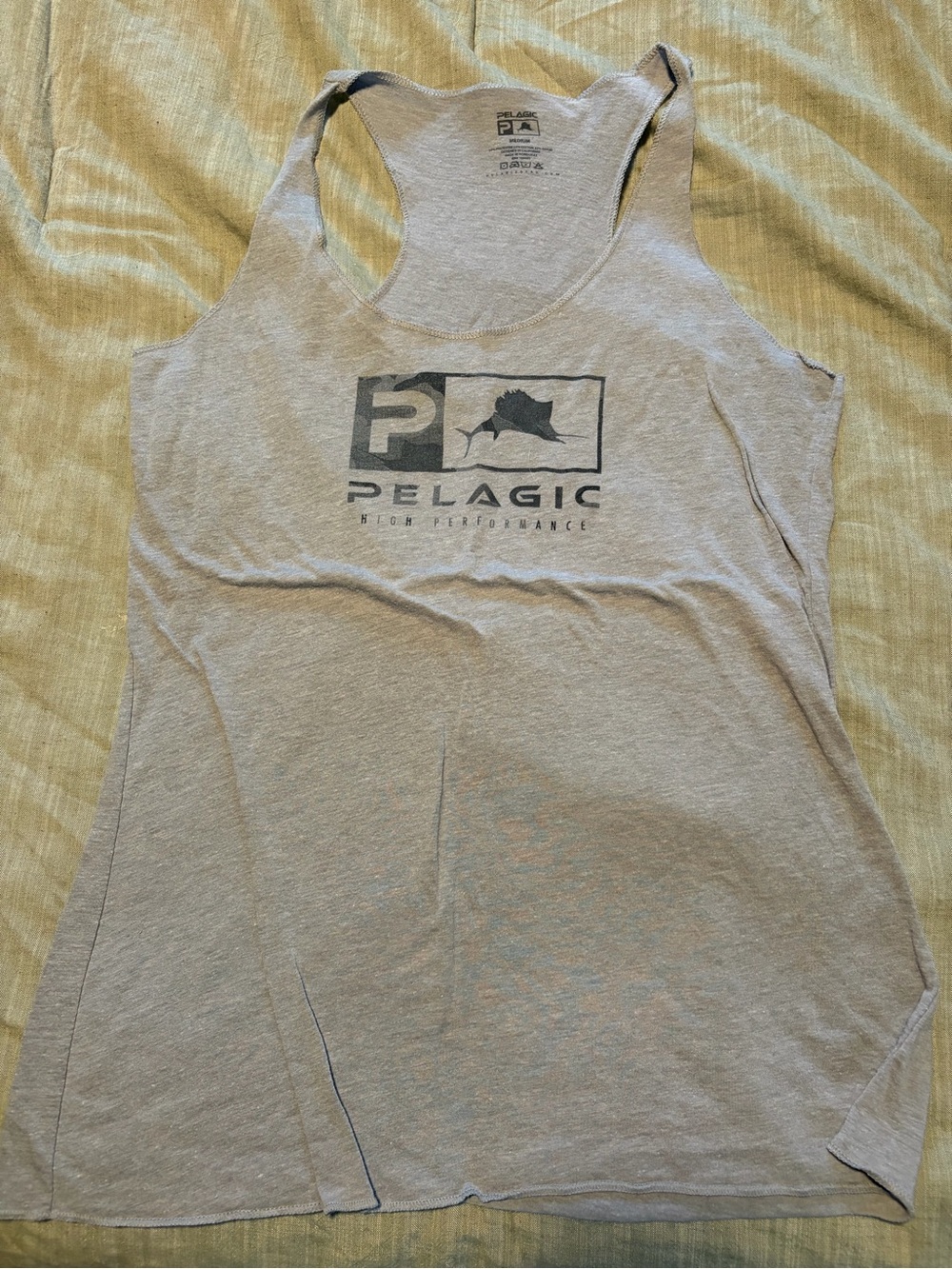 Pelagic Heather Gray Women's Racerback Performance Tank